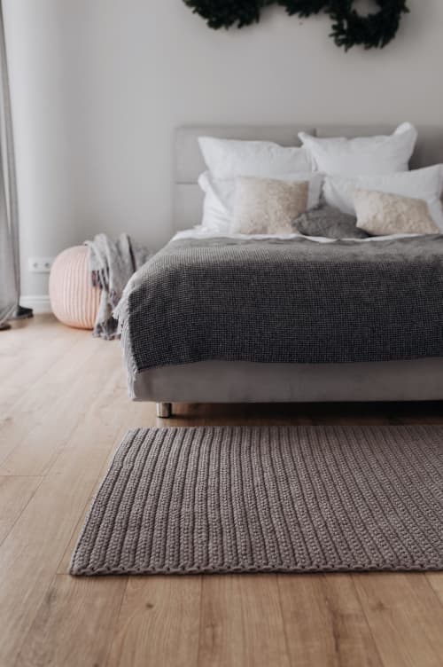 Knitted Carpet | Area Rug in Rugs by Chasha Home. Item composed of cotton