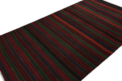 Vintage Afghani tribal Kilim rug, in Burgundy, from Rug | Area Rug in Rugs by Rug and Kilim