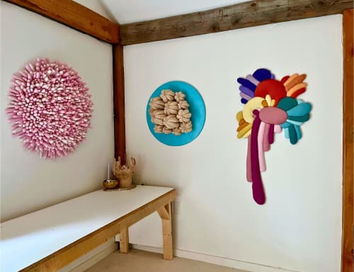 Flow Through the Hues | Wall Sculpture in Wall Hangings by Sienna Martz. Item composed of wood and fabric in contemporary or eclectic & maximalism style