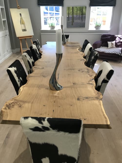 Starburst Oak Live-Edge Dining Table | Tables by Handmade in Brighton. Item made of oak wood