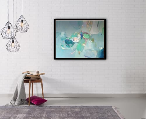 Floating Softly 2 | Mixed Media in Paintings by Magdalena Morey. Item composed of canvas compatible with boho and contemporary style