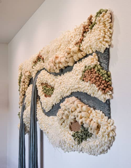 Felted Chunky Yarn - Dyed Merino Wool Lightly Felted Roving | Textiles by Camille McMurry. Item composed of fabric in mid century modern or contemporary style