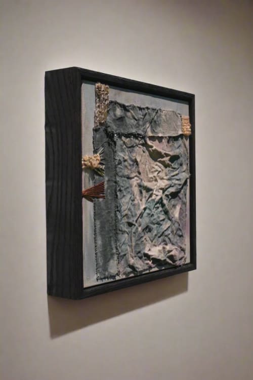 the light after burnout | Mixed Media in Paintings by VISCERAL HOME STUDIO. Item made of oak wood with canvas works with mid century modern & contemporary style