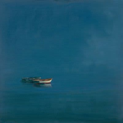 Anne Packard "Two Dories" | Oil And Acrylic Painting in Paintings by YJ Contemporary Fine Art. Item made of canvas