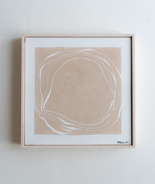 Lagoon - White | Oil And Acrylic Painting in Paintings by Stef Shock. Item made of canvas works with boho & mid century modern style