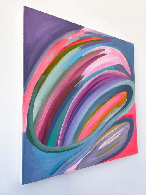Reflection & Movement I | Oil And Acrylic Painting in Paintings by Caroline Geys. Item made of canvas