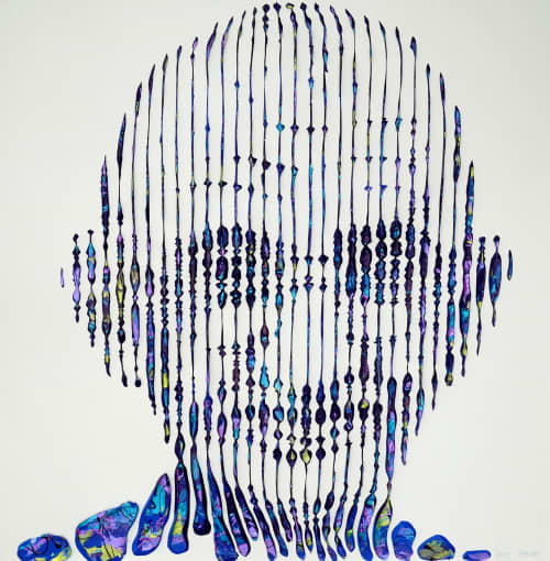 GHANDI FOREVER | Oil And Acrylic Painting in Paintings by Virginie SCHROEDER. Item composed of canvas compatible with art deco style