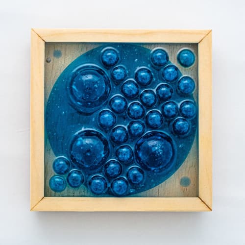 4x4 Framed Resin Wall Sculpture | Wall Hangings by Rooted in Resin. Item composed of wood & synthetic