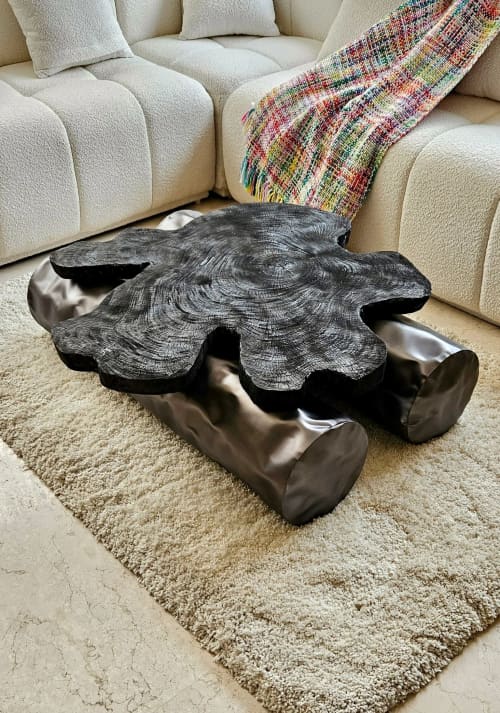Steel & Wood Centre Table — Tronco, Nitush Aroosh | Cocktail Table in Tables by Nitush Aroosh. Item made of steel works with modern style