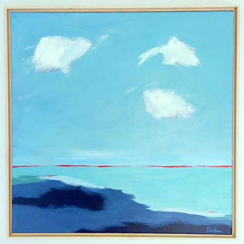 Seascapes in Serena & Lily stores and their Website/Art | Oil And Acrylic Painting in Paintings by Janet Bludau Fine Art | Serena & Lily Design Shop in Atlanta. Item made of canvas