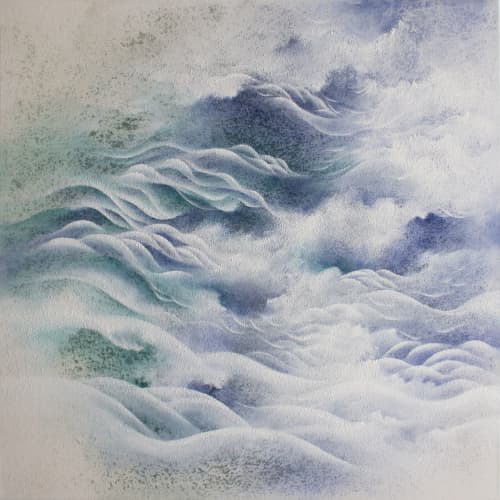 That water ballet | Oil And Acrylic Painting in Paintings by Francesca Borgo. Item made of canvas works with contemporary & japandi style