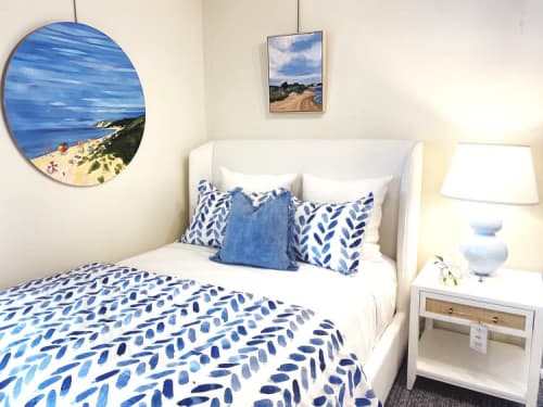 High Summer At Lambert’s Cove | Oil And Acrylic Painting in Paintings by Neon Dunes by Lily Keller. Item made of wood & synthetic
