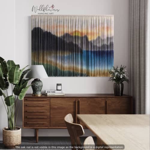 MOLOKAI Coastal Island Landscape Dyed Tapestry | Wall Hangings by Wallflowers Hanging Art. Item composed of fiber in mid century modern or eclectic & maximalism style