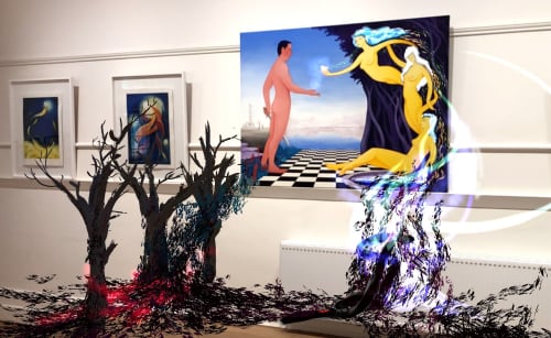 The Well Maidens Painting with Augmented Reality (AR) | Paintings by Richard Payne