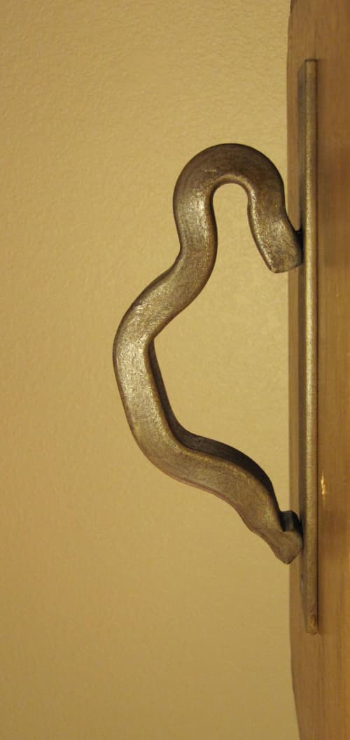 Railroad Anchor Door Pull on Steel Escutcheon 9" x 2" | Hardware by RailroadWare Lighting Hardware & Gifts. Item made of steel works with industrial style