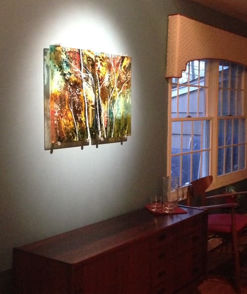 Autumn Song in Kilnformed Glass | Mixed Media by Alice Benvie Gebhart | Private Residence, Provincetown, MA in Provincetown. Item composed of glass