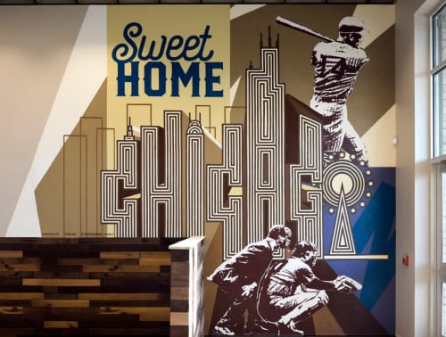 Sweet Home Chicago | Murals by Bryan Alexis | Gusano’s Chicago Style Pizzeria in Fort Smith. Item made of synthetic