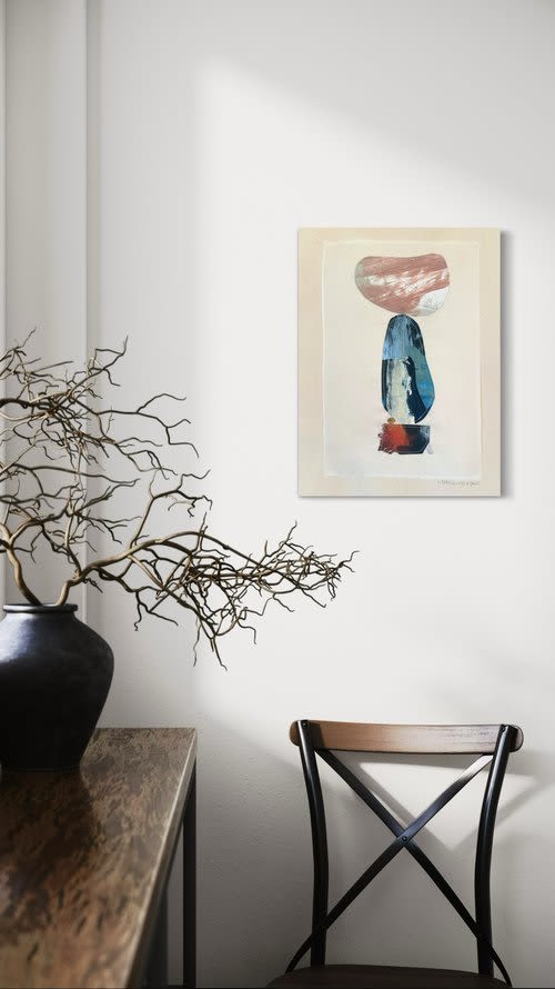 Meditation 6 | Collage in Paintings by Lizzie DiSilvestro. Item composed of canvas compatible with contemporary and modern style