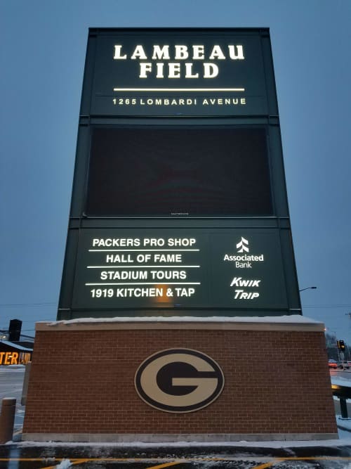 Green Bay Packers | Signage by Jones Sign Company. Item composed of metal