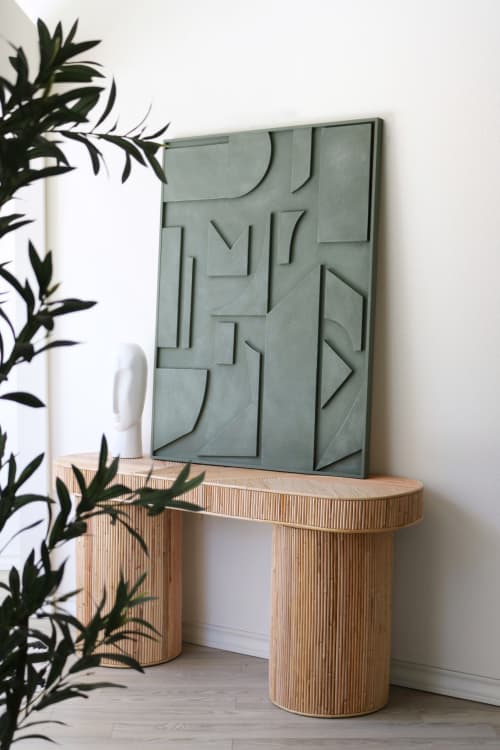 Plaster Art, Textured Art, Geometric Art, Wood Art | Wall Sculpture in Wall Hangings by Blank Space Studios. Item made of oak wood works with minimalism & mid century modern style