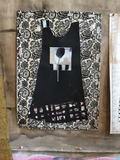 Dress Series: Black and White Tree | Mixed Media by Pam (Pamela) Smilow. Item composed of paper