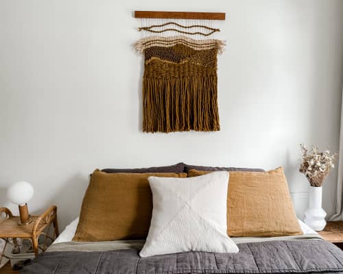 Grasslands no. 5 Weaving | Tapestry in Wall Hangings by Sarah Lawrence. Item made of paper with fiber works with boho & mid century modern style