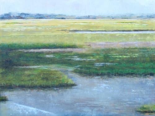 Marsh Landing | Oil And Acrylic Painting in Paintings by Victoria Primicias. Item made of wood & canvas compatible with contemporary and coastal style
