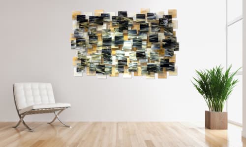 "Dunes" Glass and Metal Wall Art Sculpture | Wall Sculpture in Wall Hangings by Karo Studios. Item composed of metal & glass