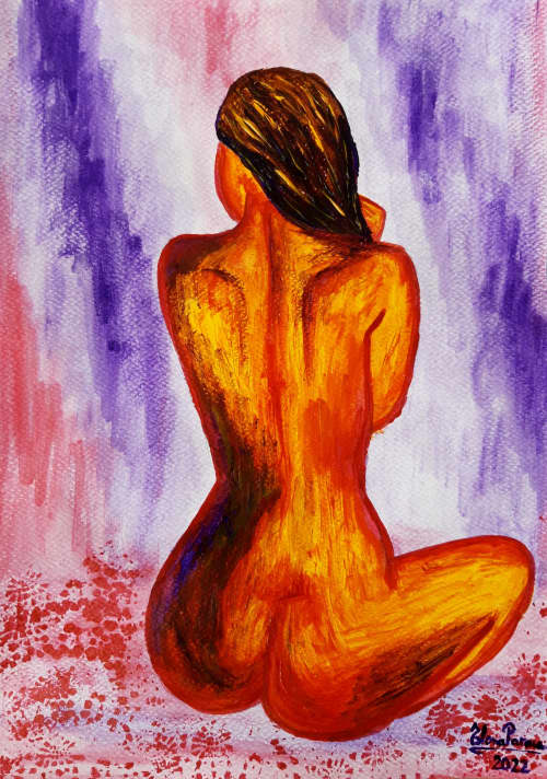 Colours of sensuality 3, Colores de Sensualidad 3 | Oil And Acrylic Painting in Paintings by Elena Parau. Item composed of synthetic in boho or contemporary style
