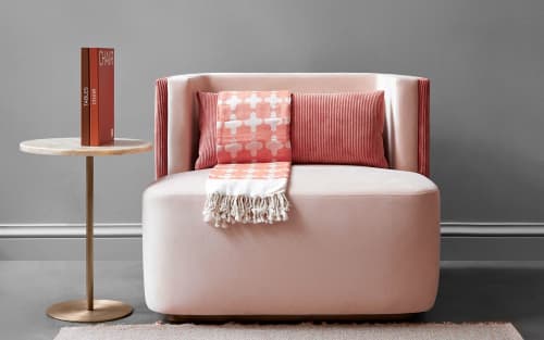 Papillonne Pink Armchair | Couch in Couches & Sofas by LAGU. Item made of brass compatible with modern style