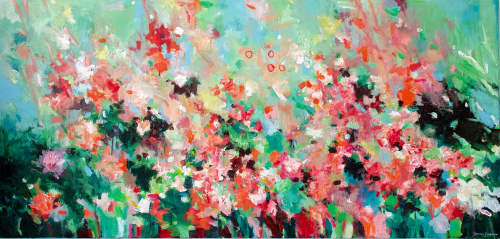 Waving flowers | Oil And Acrylic Painting in Paintings by Art by Geesien Postema. Item composed of canvas in contemporary or country & farmhouse style