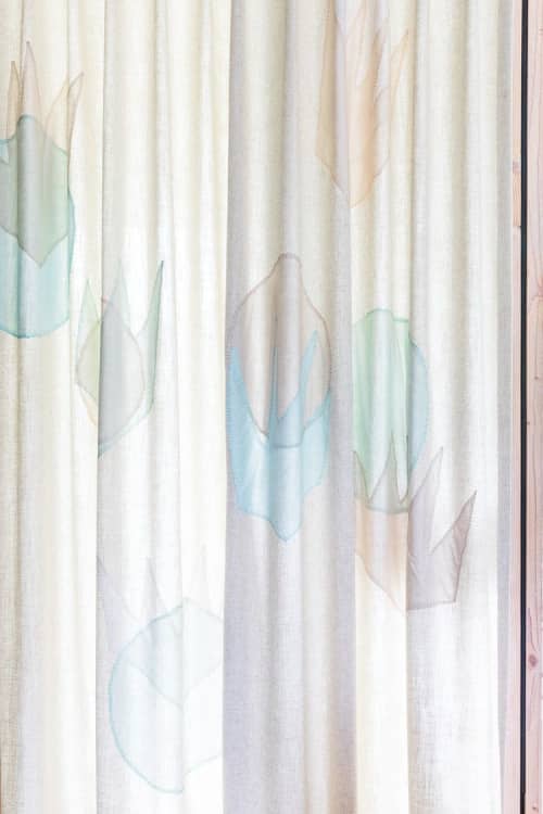 Hand appliquéd drapery | Curtains & Drapes by Paige Russell, ELOI. Item composed of cotton