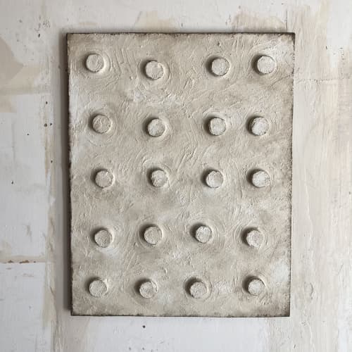 ‘Dapple’ 4th Variation | Wall Sculpture in Wall Hangings by Greyya Jay. Item composed of wood and cement