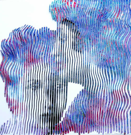 the renew of primavera tribute to boticelli | Mixed Media in Paintings by Virginie SCHROEDER. Item composed of canvas and paper in minimalism or contemporary style