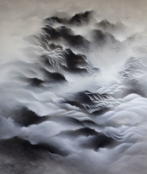Memories of a glacier | Oil And Acrylic Painting in Paintings by Francesca Borgo. Item made of canvas compatible with minimalism and contemporary style