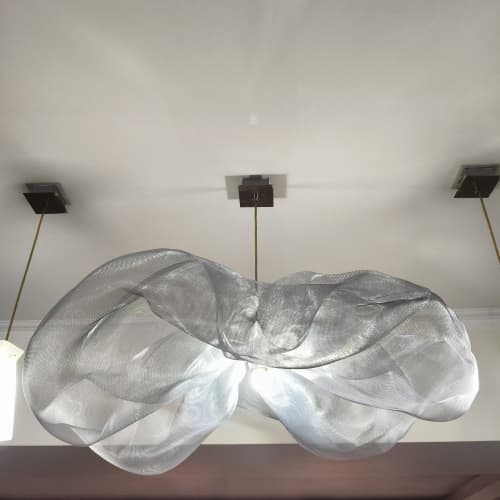 Modern Art Deco Pendant Lights Metal Shade | Chandeliers by Magdyss Boutique. Item composed of steel compatible with minimalism and contemporary style