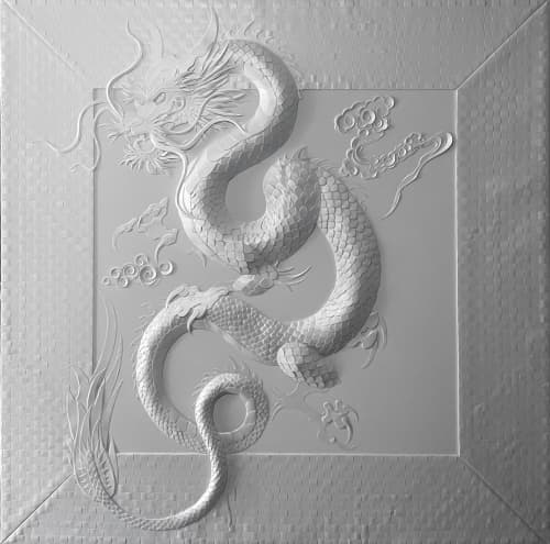 Japanese Dragon | Decorative Objects by carlo urgese. Item made of paper works with japandi & modern style