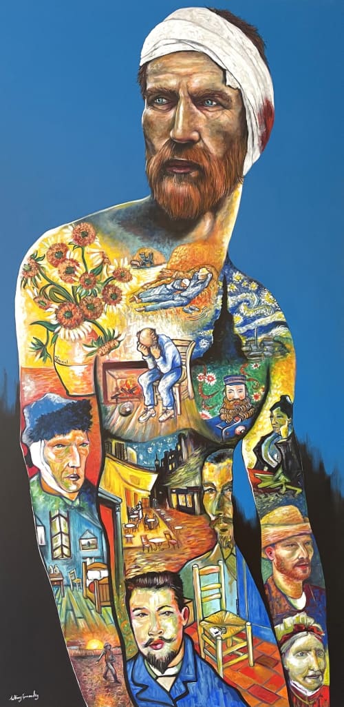 Van Gogh Masterpiece | Oil And Acrylic Painting in Paintings by Anthony Hernandez Art. Item made of canvas with synthetic