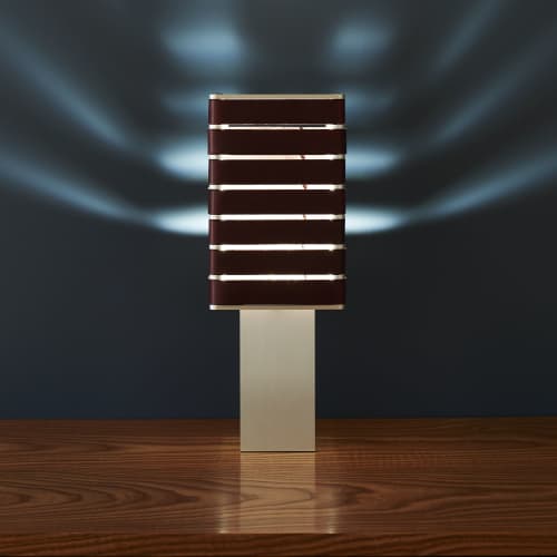 Exigen by Mnima. Table Light Sculpted from Solid Aluminum. | Table Lamp in Lamps by mnima. Item made of aluminum & leather