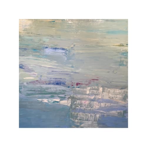 Blue Suite, 48 x 48", oil on custom built canvas, ©2022DB | Oil And Acrylic Painting in Paintings by Donna Bruni. Item composed of canvas and synthetic