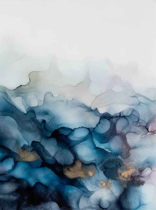 'OYSTER VI' - Luxury Abstract Resin Artwork | Oil And Acrylic Painting in Paintings by Christina Twomey Art + Design. Item composed of synthetic compatible with minimalism and contemporary style