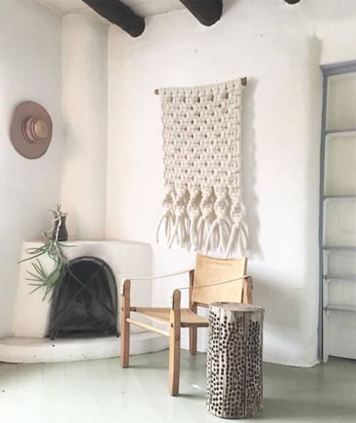 Modern Macramé Driftwood Wall Hanging Custom White Handmade | Macrame Wall Hanging in Wall Hangings by MACRO MACRAME by Maeve Pacheco. Item composed of wood & cotton compatible with boho and contemporary style