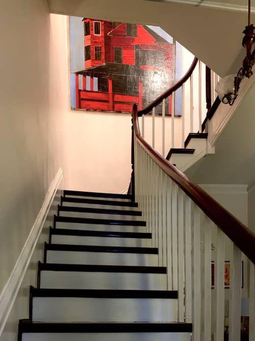 'House Painting Red' original oil painting by Scott Redden | Oil And Acrylic Painting in Paintings by Scott Redden
