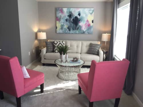 Soothing Office | Oil And Acrylic Painting in Paintings by Jill Perla Art. Item made of synthetic