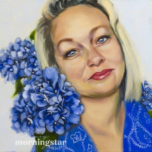 Private Portrait Commission | Oil And Acrylic Painting in Paintings by Lucy Morningstar. Item made of synthetic