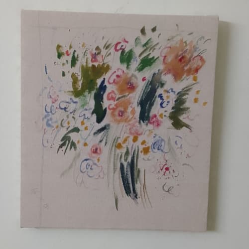 abstract flower 4 | Oil And Acrylic Painting in Paintings by Arttake. Item composed of canvas in contemporary or industrial style