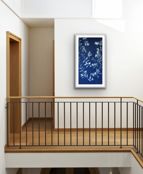 Midnight Olive Trees (36 x 18" hand-printed cyanotype) | Photography by Christine So. Item made of paper works with boho & japandi style
