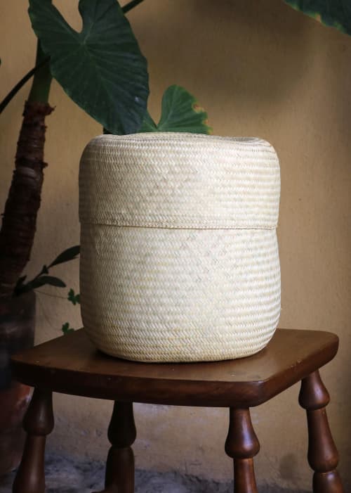 Palm Basket with lid | Storage Basket in Storage by P.I.Project