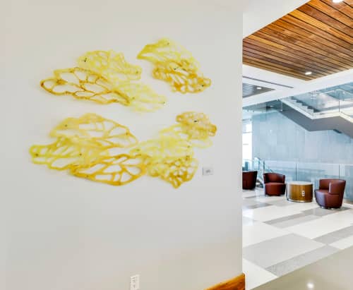 Light Forms - wall sculpture | Wall Hangings by Jane Guthridge | Texas State University, Health Professions in San Marcos. Item composed of synthetic