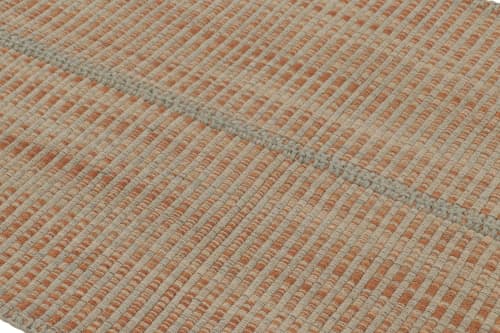 Rug & Kilim's Accent Kilim, Beige-Orange Textural Stripes | Area Rug in Rugs by Rug and Kilim